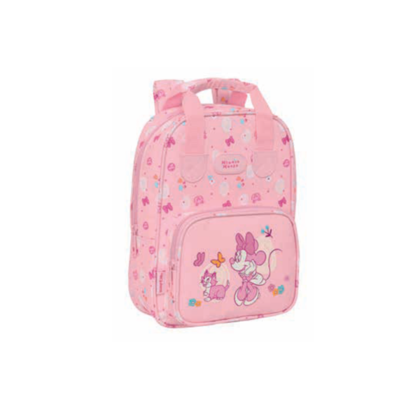 Mochila Infantil Minnie Mouse Rosa – Compatível com Carro Safta (Pré-escolar)