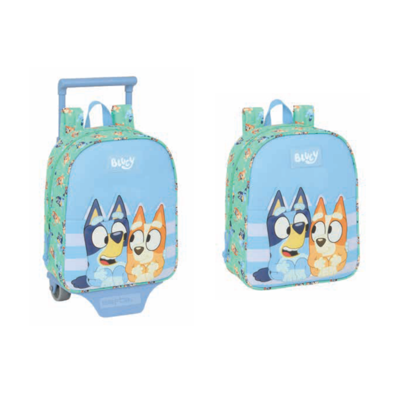 Mochila Bluey Infantil – Adaptável a Carro ou Mochila + Carro (trolley removível)