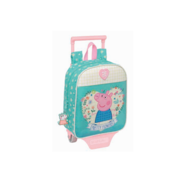166 Mochila Peppa Pig Infantil – Adaptável a Carro ou Mochila + Carro (trolley removível)