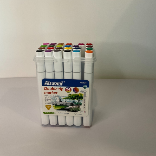Alsuomi – Marcadores Álcool Dupla Ponta (24 · 36 · 48 · 60 cores)