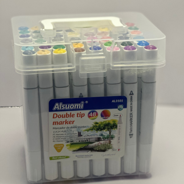 Alsuomi – Marcadores Álcool Dupla Ponta (24 · 36 · 48 · 60 cores)