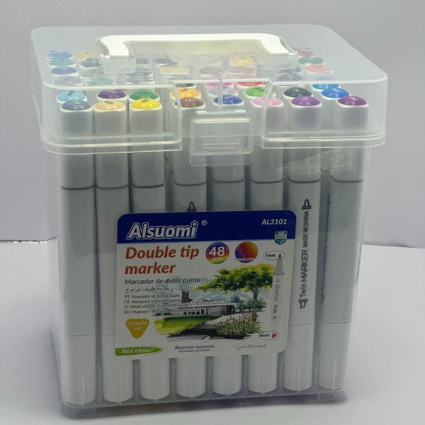 Alsuomi – Marcadores Álcool Dupla Ponta (24 · 36 · 48 · 60 cores)