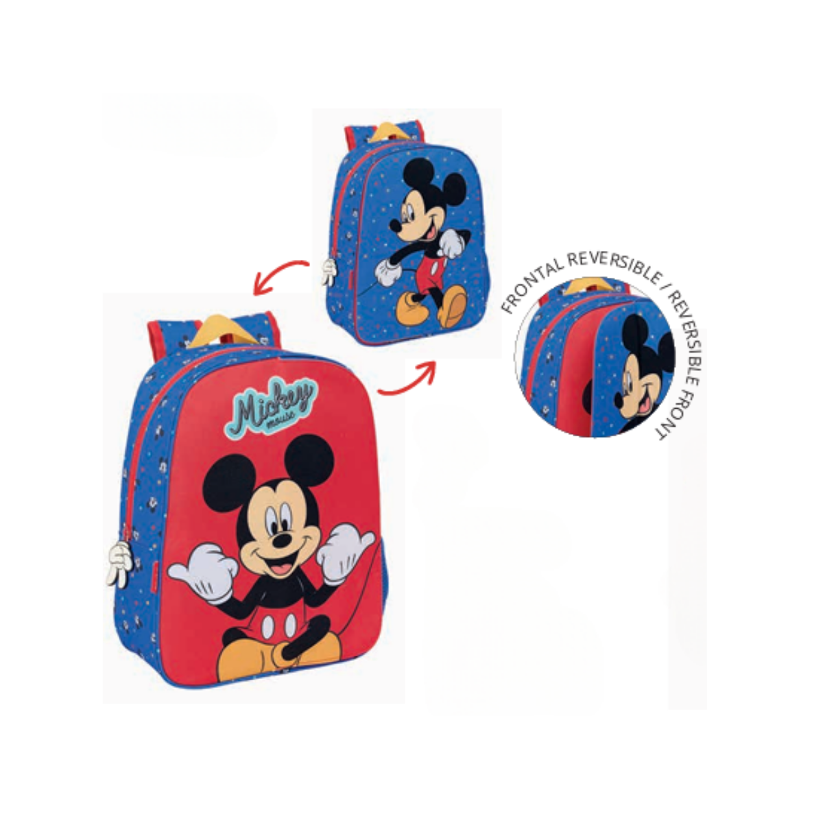 Mochila Infantil Mickey Mouse – Frontal Reversível