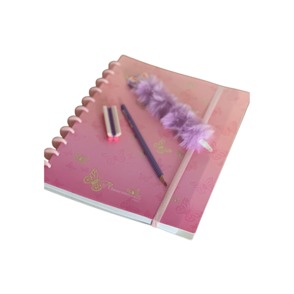 Caderno EcoSmart A4 Borboletas Rosa