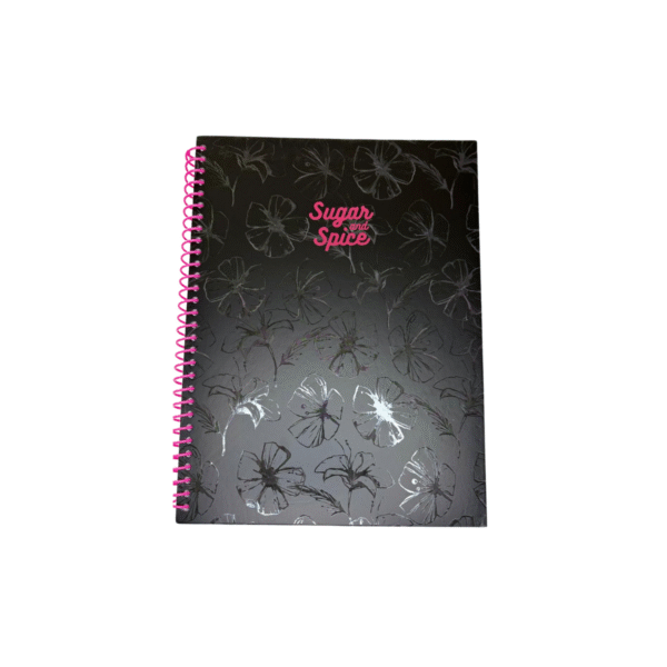 Design sem nome (6) Caderno Espiral Sugar and Spice Preto – A4 – 80 Folhas Pautado