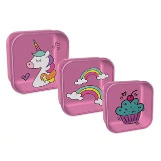 Conjunto 3 Caixas de Lanche Unicorn - Image 2