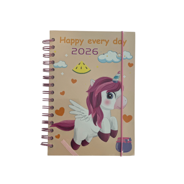 Agenda Diária 2026 – Unicórnio Happy Every Day